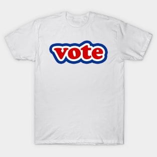 Red White and Blue Vote America Typography T-Shirt